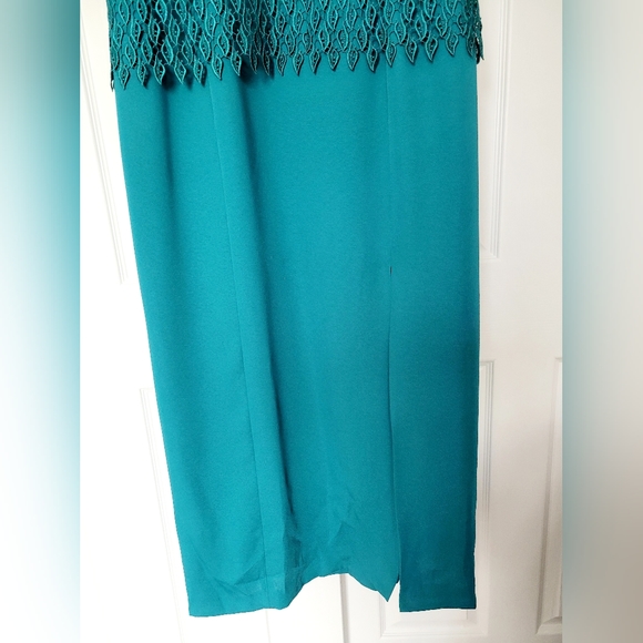 Jill Paige Originals Women's Special Occasions Maxi Dress Emerald/Teal Lace 20 - Picture 8 of 15